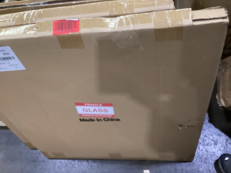 Condition photo showing As Is for DAIFURONGE Tempered Glass Backsplash For Kitchen Behind Stove,Marbling Stove Back Top Cover,Easy to 