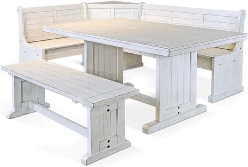 incomplete * missing parts *Breakfast Nook Set with Storage, Reversable Benche, L-Shaped Corner Bench, for Dining Room