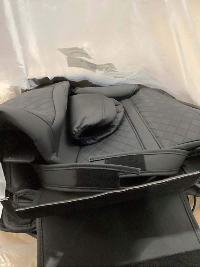 Condition photo showing As Is for for Dodge Ram Leather Seat Covers, 2019-2026 Crew Cab 1500 Long Horn Limited RHO Laramie, Custom Truck Seat Cover Full Set, Pickup Protectors Accessories, Black (40/20/40 Split Flat Bench) Black 1500 19-26 (LongHorn-40/20/40 Split Flat Bench)