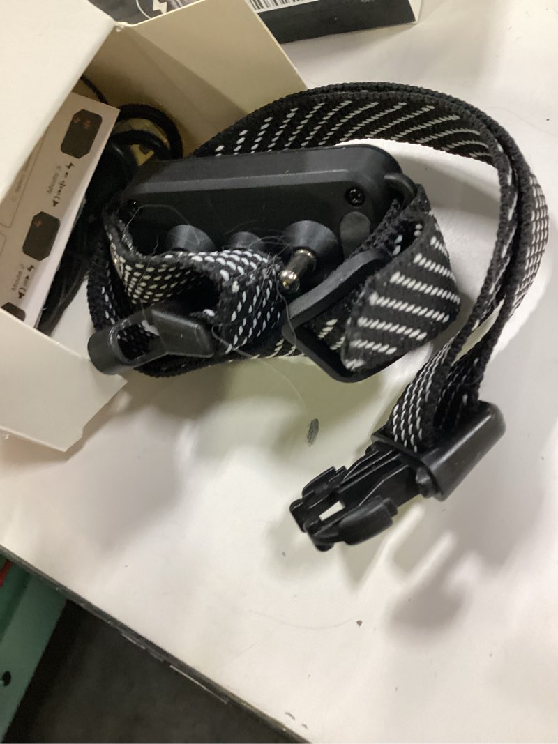 Condition photo showing As Is for dog bark collar for large medium small dogs, effective no-bark collar, smart barking collar, rechargeable bark collar with 7 sensitivity, 3 modes, waterproof, onyx black