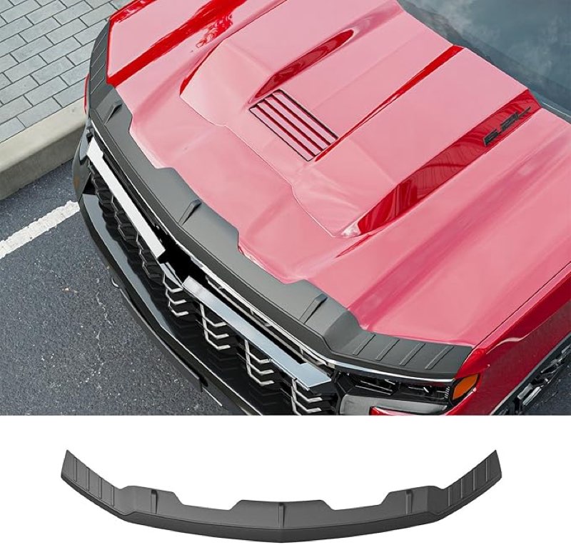 Hood Deflector Compatible with 2019-2025 Chevy Silverado 1500 Hood Protector TPE Hood Shield Replacement for 2019-2025 Chevy Silverado Accessories