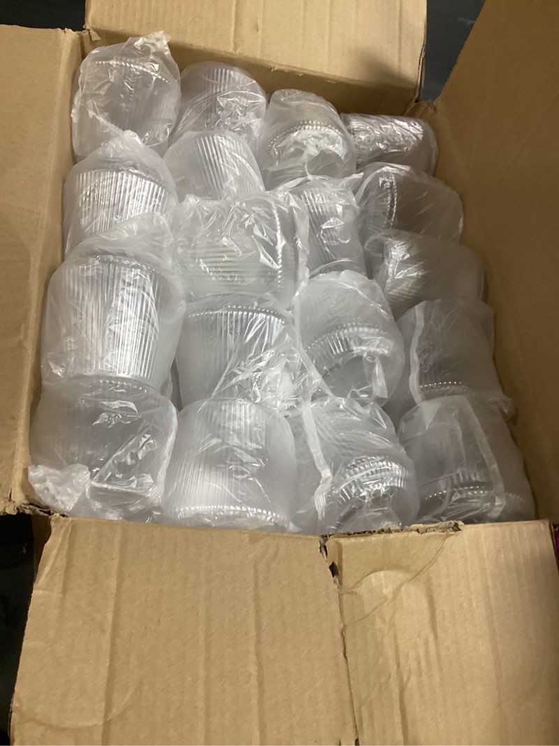 Condition photo showing Good Condition for beststar 36 pcs 12 oz plastic clear ribbed wine glasses, origami ripple disposable champagne glasses elegant whiskey glasses ideal for weddings, bars, christmas, halloween, pool party, daily use 36 pcs clear