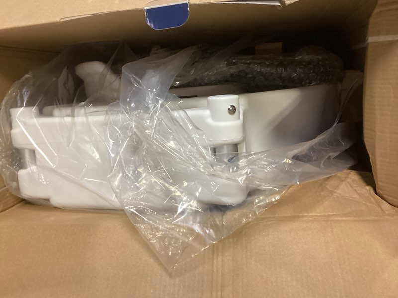 Condition photo showing New/Like New for drive medical 2-in-1 raised toilet seat with removable padded arms - elevated bathroom safety support - secure locking attachment - easy height assistance - durable construction, standard toilets