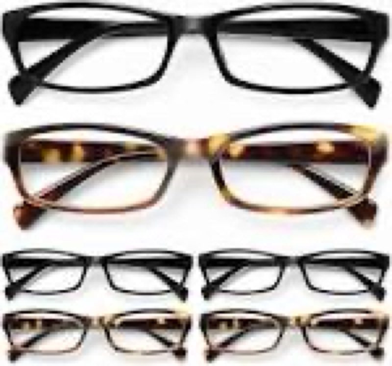 gaoye reading glasses for women, 6 pack fashion readers for women men spring hinge eye glasses, blue