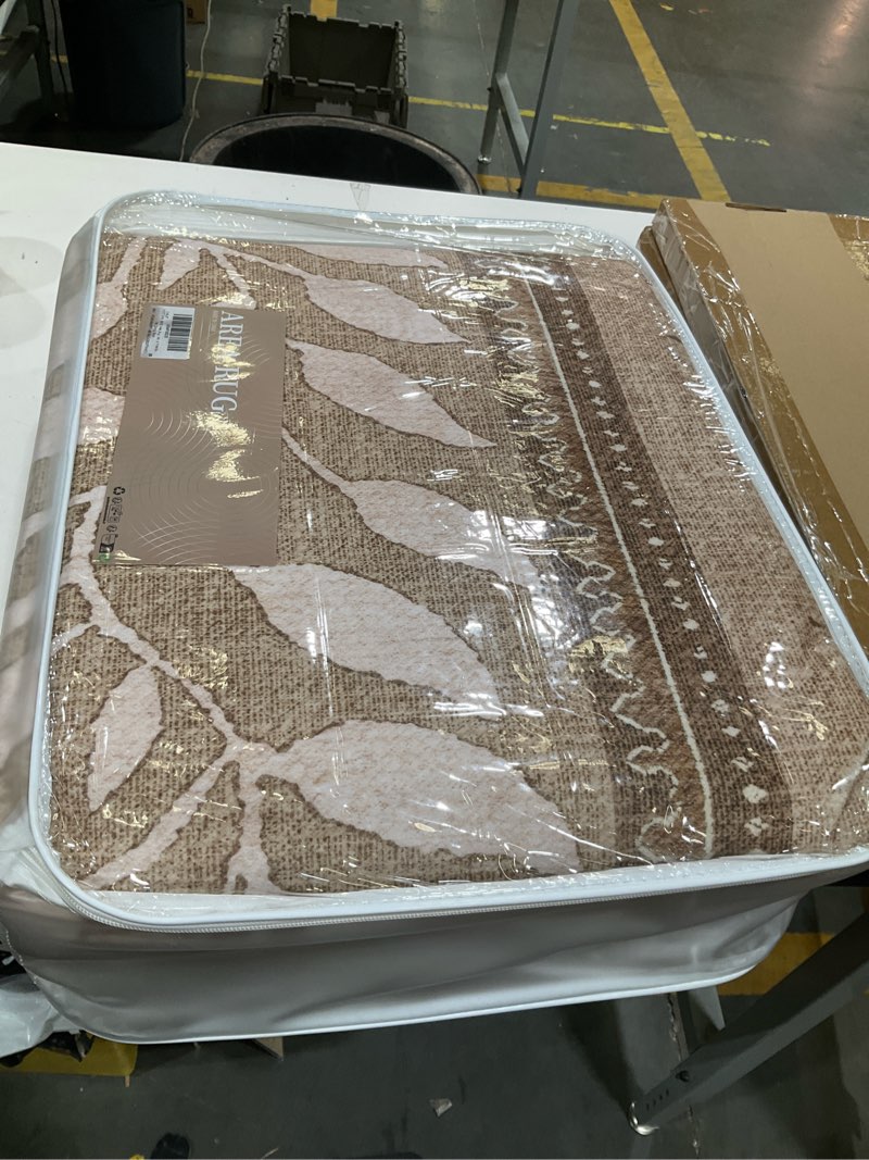 Condition photo showing New/Like New for nicetown 8x10 area rug, natural throw rug for living room, washable thin carpet for bedroom, non-slip stain resistant foldable large carpet pet & kids friendly for dining room 96"w x 120"l (pack of 1) natural