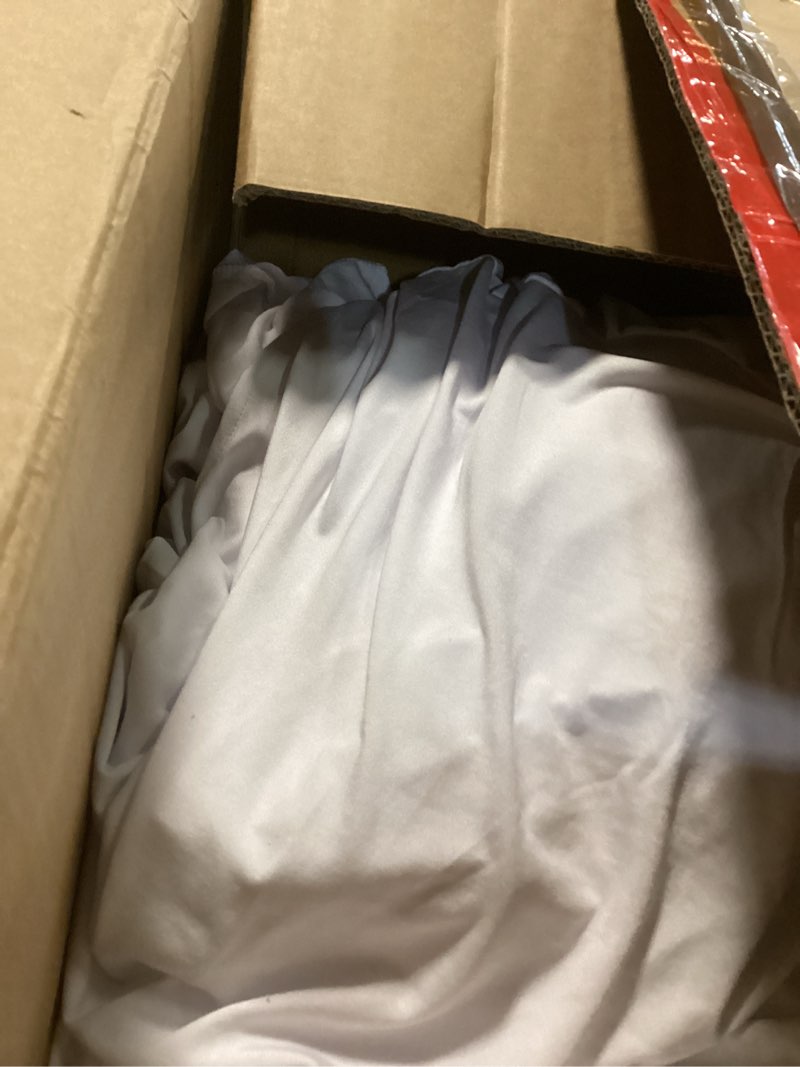 Condition photo showing Good Condition for 10-Pack 4ft White Spandex Table Covers for Rectangular Folding Tables - Wrinkle Resistant Stretch Tight Table Cloths - Fitted Table Protector for Parties, Trade Shows, Banquet, and Wedding White 4-foot | 10-pack