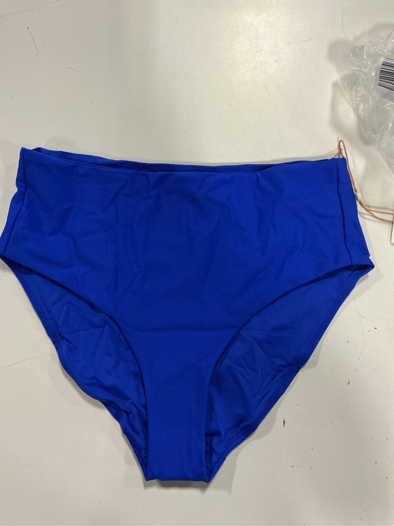 Condition photo showing New/Like New for italian high-rise bikini bottom, m, electric blue