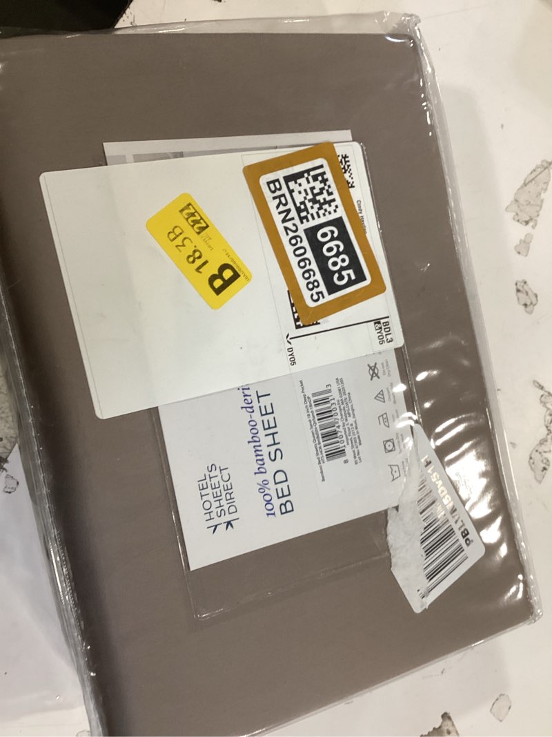 Condition photo showing Good Condition for hotel sheets direct 4 piece bed sheet set queen size, 100% viscose derived from bamboo sheets set with 2 pillowcases, cooling & breathable luxury bedding, moisture-wicking & silky soft texture, sand 05 - sand queen