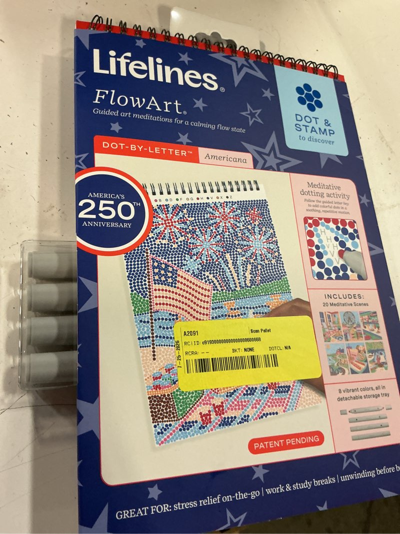 Condition photo showing New/Like New for flowart - dot by letter - americana