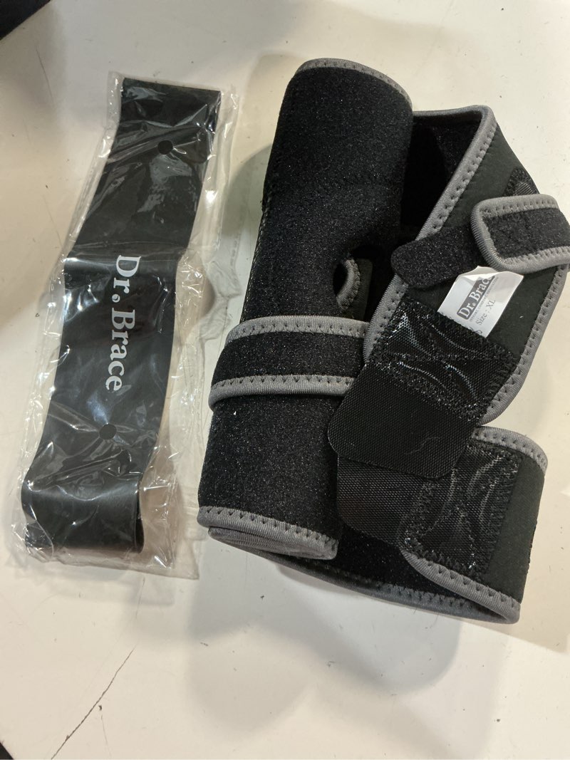 Condition photo showing Good Condition for dr. brace elite knee brace with side stabilizers & patella gel pads for maximum knee pain support and fast recovery for men and women-please check how to size video (x-large, mercury) x-large mercury