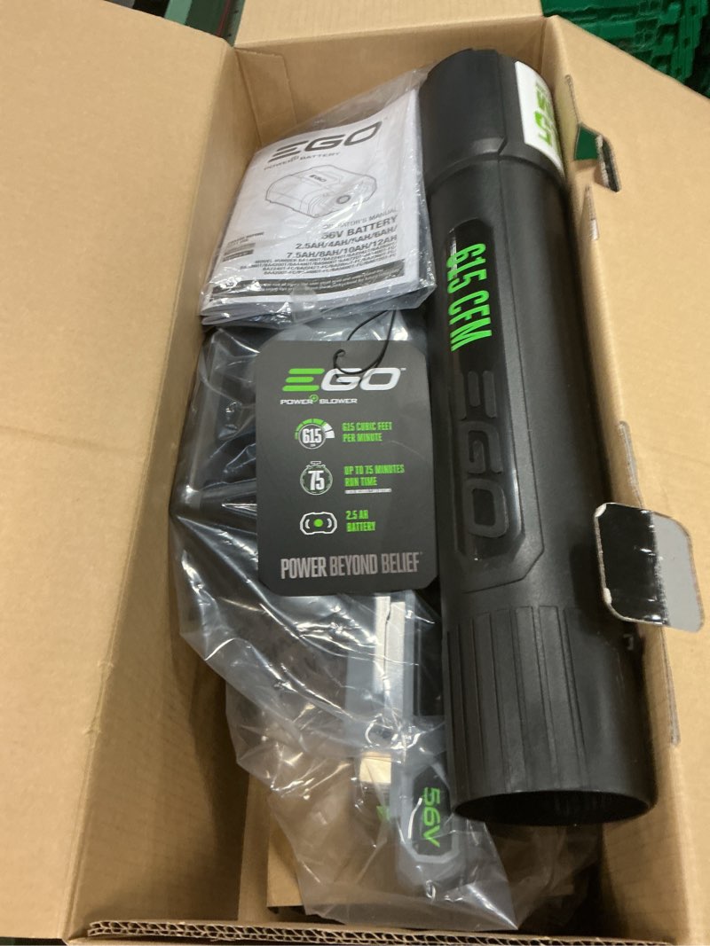 Condition photo showing Good Condition for EGO Power+ LB6151 615 CFM Variable-Speed 56-Volt Lithium-ion Cordless Leaf Blower with 2.5Ah Battery and Charger, black