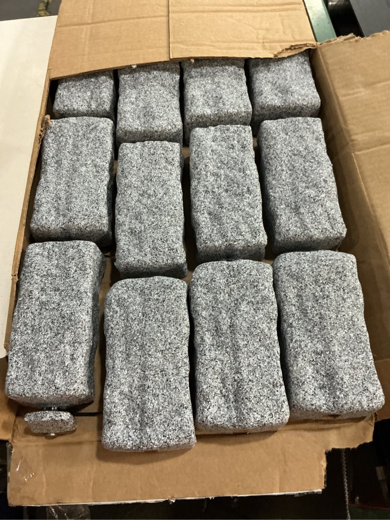 Condition photo showing Good Condition for beuta diy no dig polyrock landscape edging w/anchoring spikes, flexible brick-sized border for driveways yards trees or gardens, each 6-brick section 48" l x 4" w x 2.25" h (4, limewash) 4-pack (16 ft) limewash