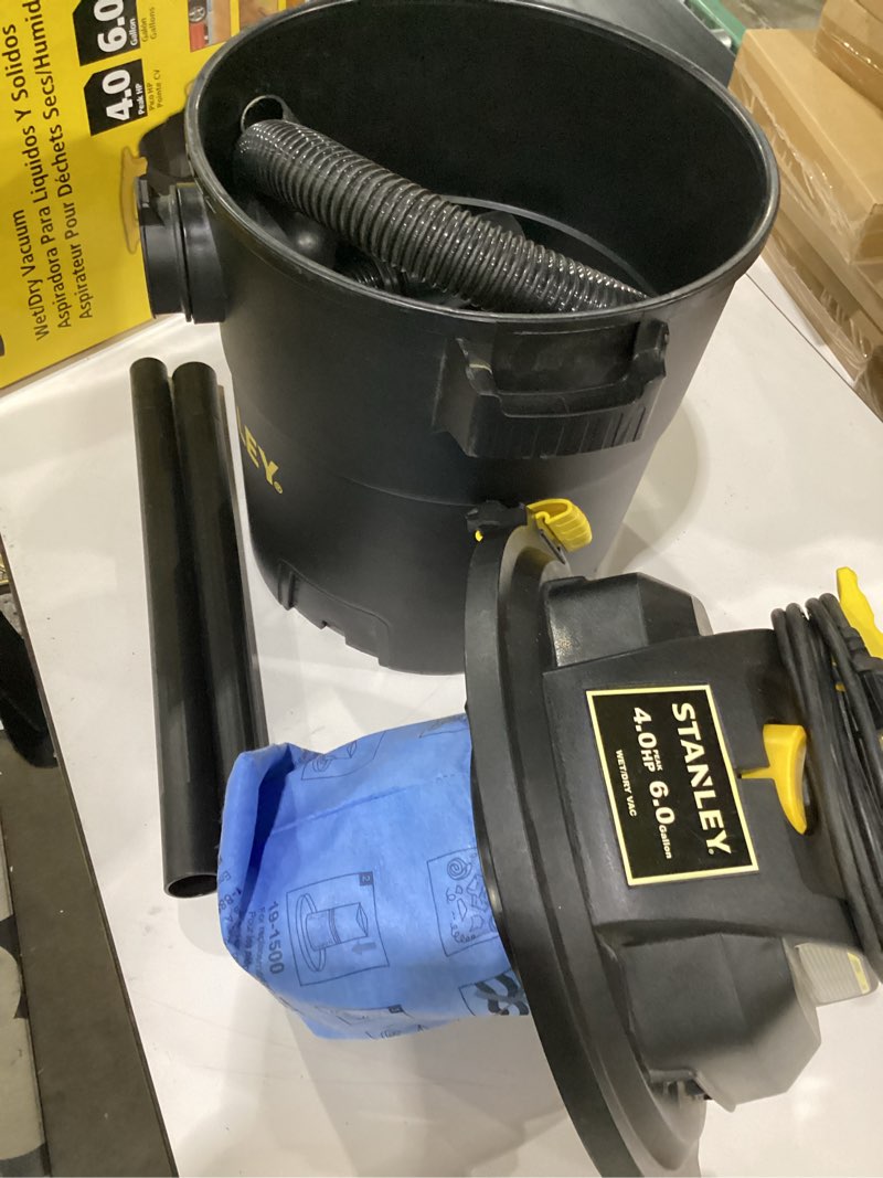 Condition photo showing Good Condition for not tested***** stanley - sl18116p wet/dry vacuum, 6 gallon, 4 horsepower black black 6 gallon, 4.0 hp ac wet/dry vacuum