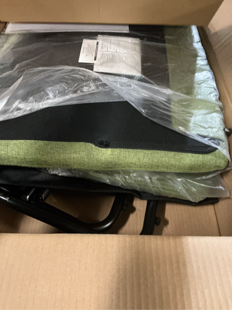 Condition photo showing New/Like New for daico modern accent chair armless sling accent chairs comfy upholstered side sitting chairs with metal frame for living room bedroom balcony garden, linen, green green modern