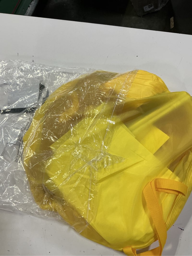 Condition photo showing As Is for alvantor® pop up puppet show theater & lemonade stand, pretend playhouse kids play tent, puppet stage tabletop sets for toddlers curtain foldable, indoor & outdoor children drama 29"x29"x43"h, 1 pc pop up 29"x29"x43" yellow