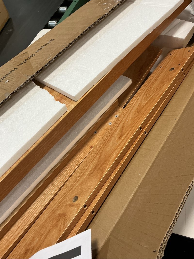 Condition photo showing As Is for (Similar)Unikito 47\\\" Entryway Table with Socket and Sensor Light, Narrow Console Table with Storage Behind Couch, Farmhouse Entry Way Tables with Open Storage for Entrance/Hallway/Living Room, Rustic Oak