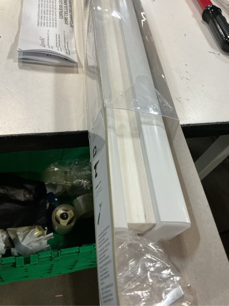 Condition photo showing Good Condition for allen + roth 34-in x 48-in white light filtering cordless cellular shade