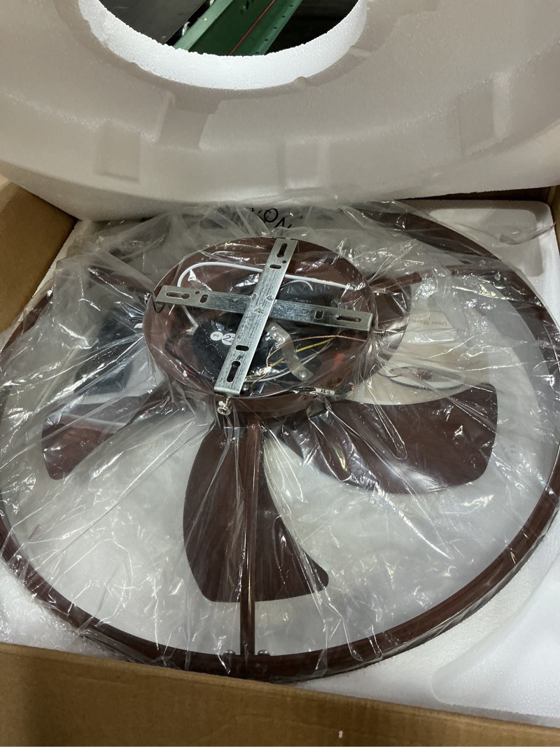 Condition photo showing Good Condition for volisun 13 inch small ceiling fans with lights and remote, low profile ceiling fans with light, 3000k-6500k dimmable led ceiling light flush mount, bladeless fandelier ceiling fan (white) white 13 inch