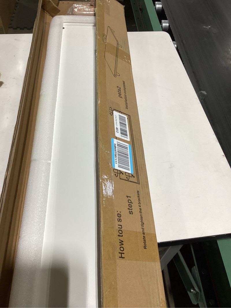 Condition photo showing Good Condition for dual monitor stand riser, 39 inch extra long wooden desktop monitor riser with storage for 2 monitors ultra strong desk shelf organizer riser ergonomic for 2 screens/laptop/pc/tv/printer, light walnut light walnut 39inches