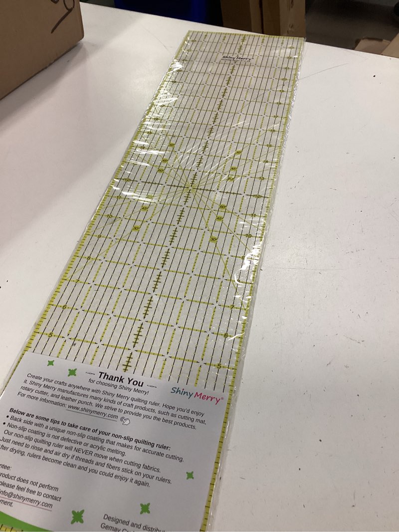 Condition photo showing Good Condition for Quilting Ruler, Laser Cut Non Slip Grids Quilting Rulers,6" x 24" for Quilting,Fabric, Patchwork,Sewing & Crafts, Yellow&Black Grid-shiny Merry