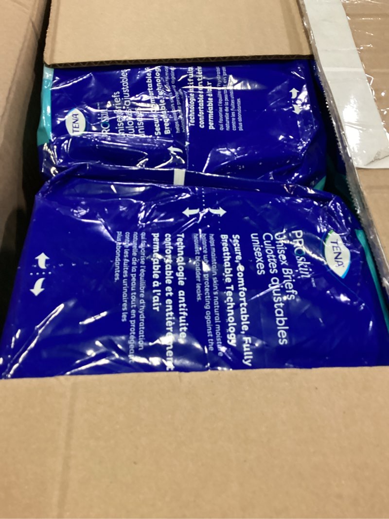 Condition photo showing New/Like New for tena proskin incontinence super briefs, adult diapers, super absorbency, bladder leaks control, large, 56 count large 56