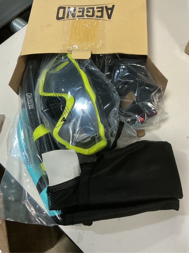 Condition photo showing New/Like New for Aegend Snorkeling Gear for Adults Youth Kids, Dry Snorkel Set Panoramic View Enhanced Anti-Leak and Anti-Fog Technology, Adjustable Strap for Snorkeling Scuba Diving Swimming with Mesh Bag 2 PACK - Black & Pink Adult