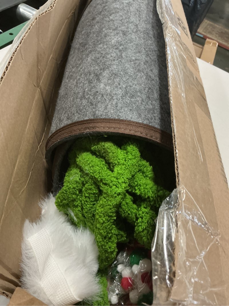 Condition photo showing As Is for DIY Christmas Tree Cat Bed Set, Christmas Pet Tree House Package, DIY Felt Xmas Cave, Indoor Kittens Felt Nest Cats Hideaway, Teepee Furniture Decorations for Family & Friends (A, Under 12lb) A under 12lb