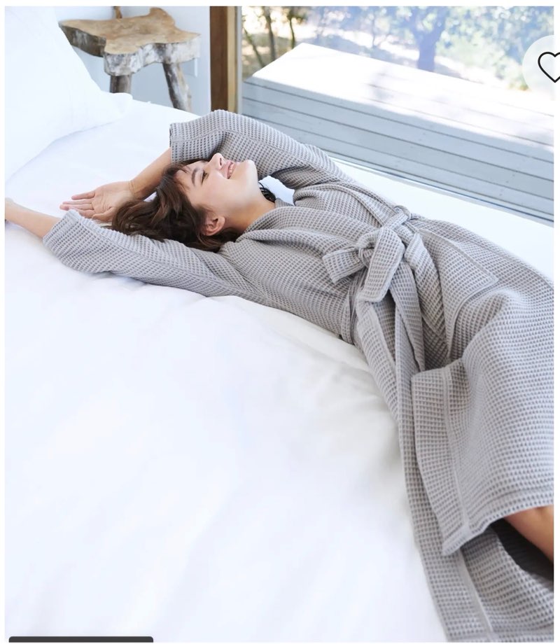 organic turkish waffle robe (size m )