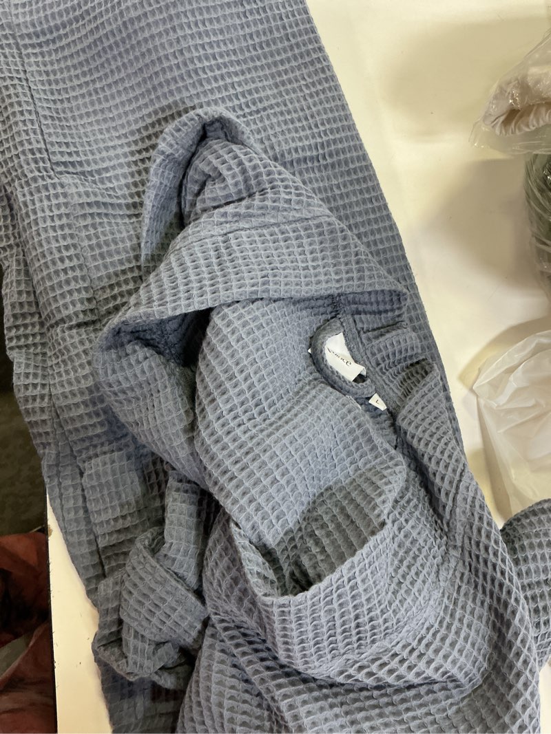 Condition photo showing Good Condition for organic turkish waffle robe, l, twilight blue