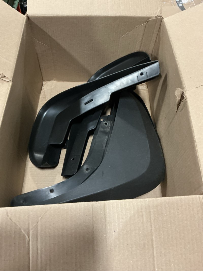 Condition photo showing As Is for 4PCS Mud Flaps for Land Rover Defender 2020-2025 | Widened Splash Guards | Matte Black PP Plastic |Original Factory Hole Design Includes Reinforcement Accessories | Defender 90 110 (Matte Rock)