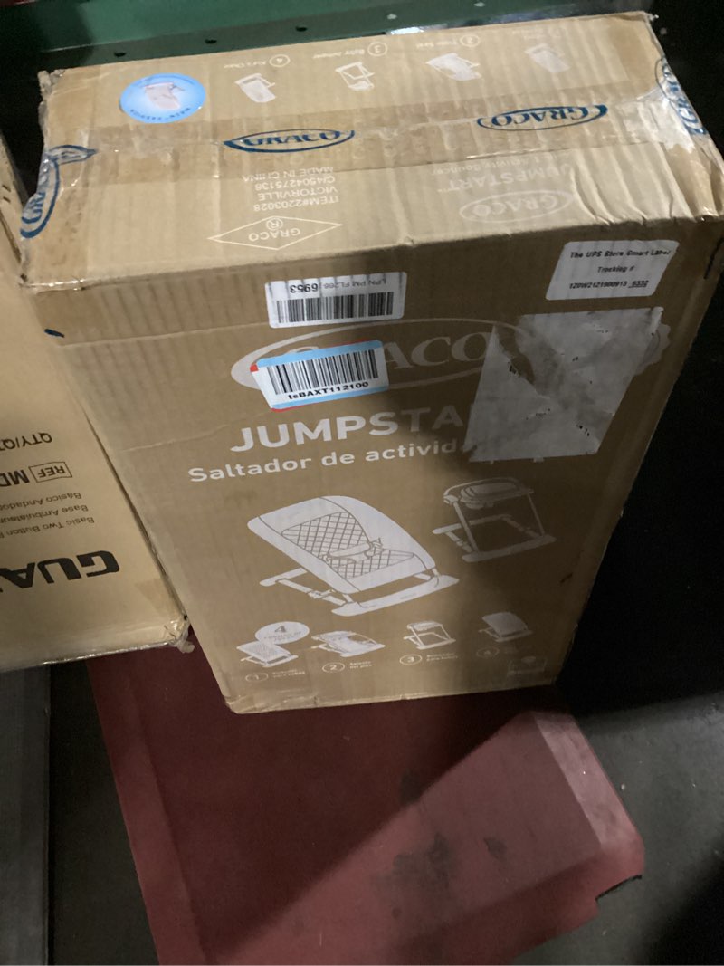 Condition photo showing New/Like New for graco jumpstart 4-in-1 adjustable infant activity bouncer & jumper, versatile baby swing, floor seat, and kids chair with snack tray, wren bouncer wren