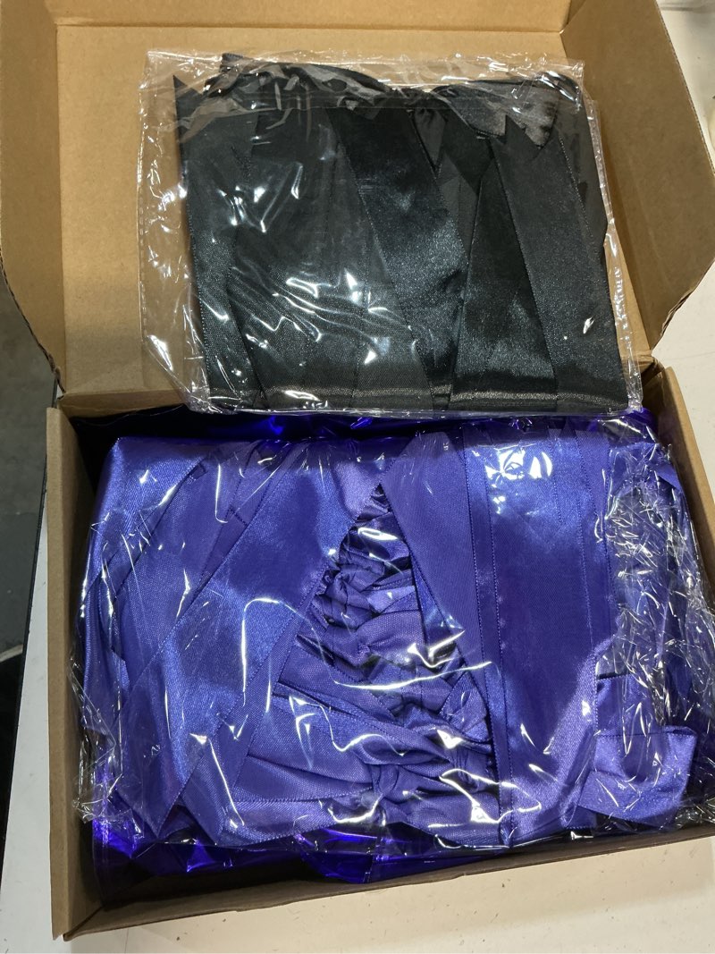 Condition photo showing Good Condition for jenaai 30 set black and purple foil balloons bulk 22 inch 4d metallic graduation giant balloons set with satin bows ribbon for ceiling graduation ornaments party decoration(purple. balck)