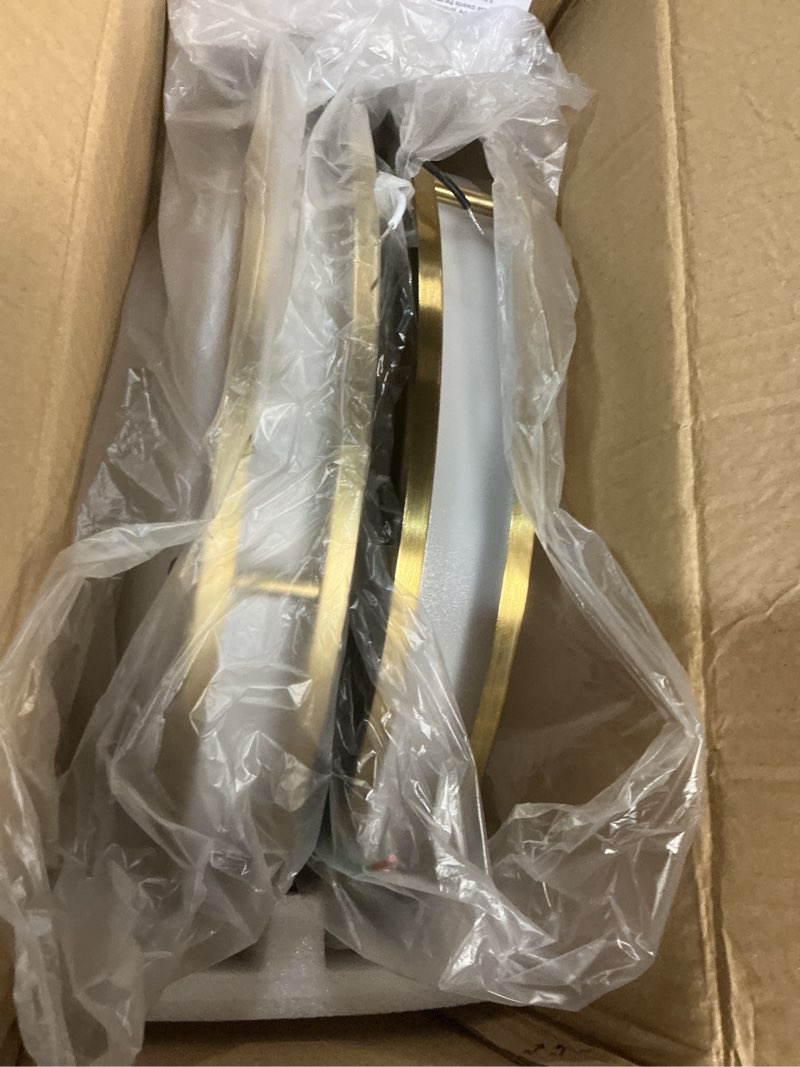 Condition photo showing Good Condition for hykolity 16 inch dimmable led flush mount ceiling light fixture, gold, 36w, 2200lm, 2.7/3/3.5/4k/5k adjustbale, 120°light angle, cri90, ceiling lamp for bedroom, kitchen, office, etl listed 2pack gold 16 inch