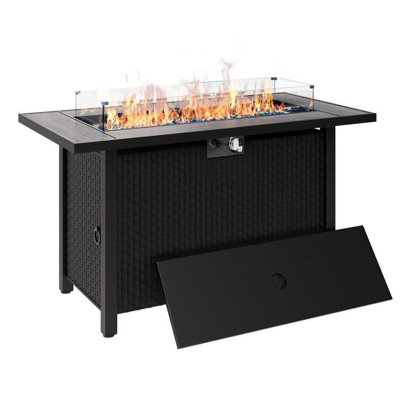 Walsunny 45" Propane Fire Pit Table 50,000 BTU Steel Gas Fire Pit