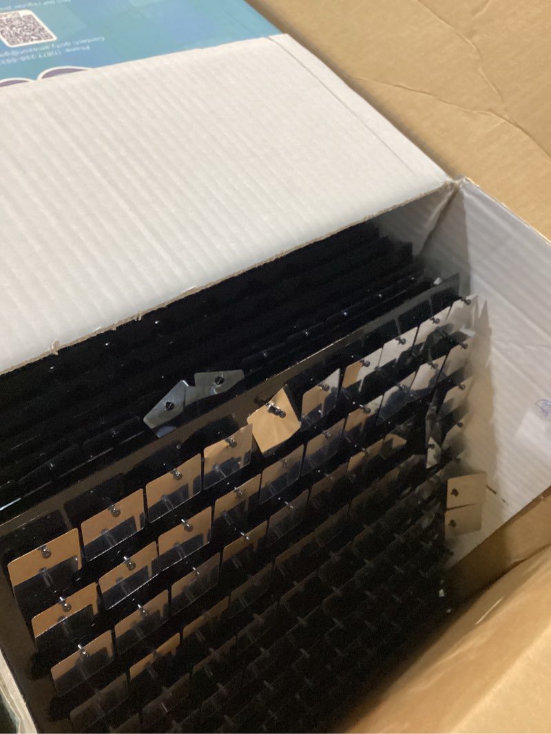 Condition photo showing Good Condition for Qcity Silver Shimmer Wall Backdrop 36PCS, Black Back Not See-Through Design, Square Sequin Glitter Backdrop Panel, Perfect for Outdoor Events, Birthdays, Wedding and Party Decoration