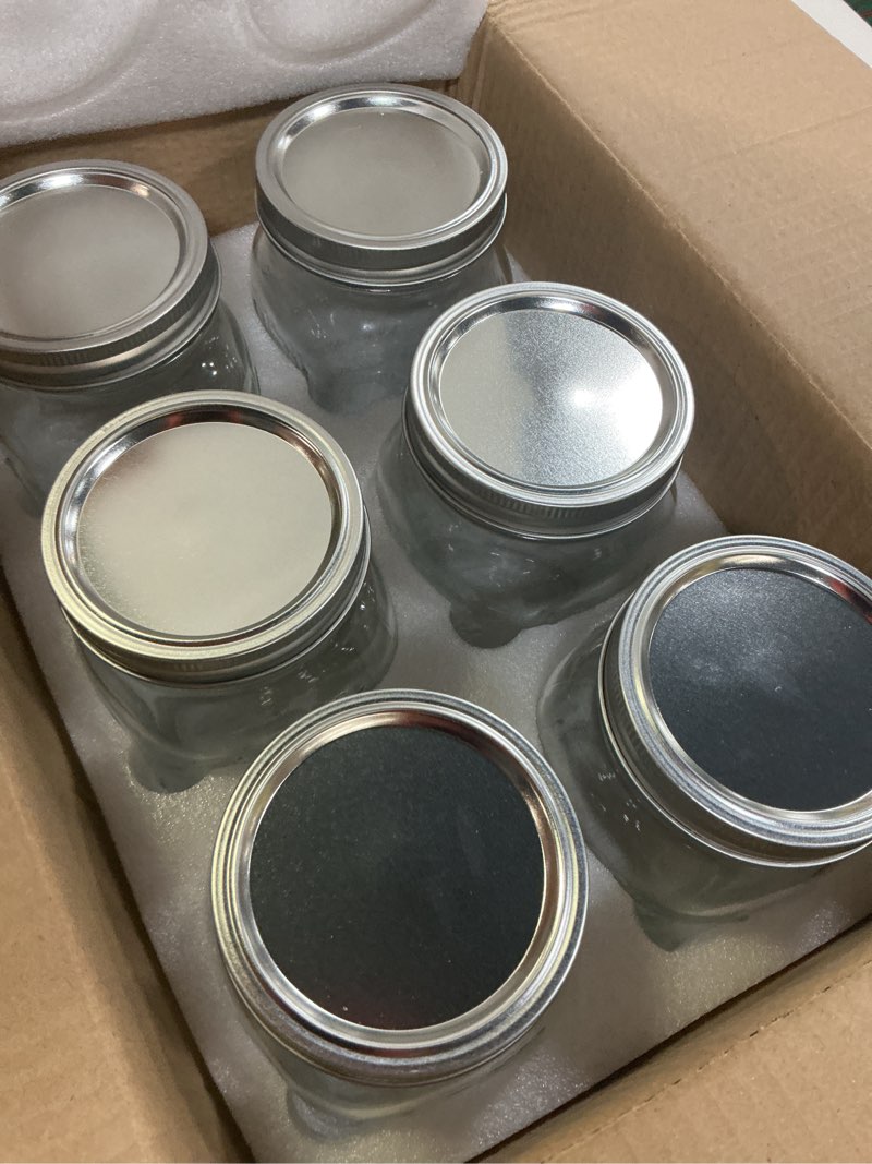 Condition photo showing New/Like New for wellife wide mouth mason jars, 6 pack mason jars 32 oz for pickling, canning, fermenting and food storage, microwave & dishwasher safe mason jars 32oz-6pcs