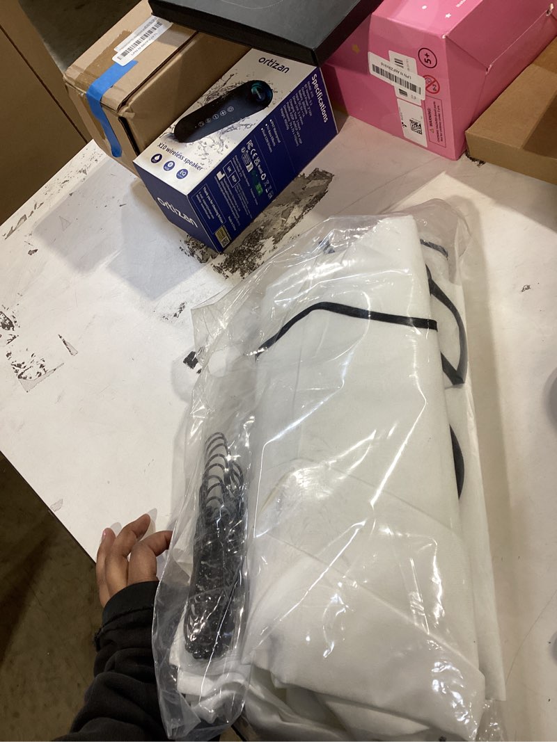 Condition photo showing Good Condition for miulee 90" long scalloped shower curtain linen textured with 12 metal hooks cute extra long heavy duty washable waterproof cloth shower curtains with black border for bathroom hotel bathtub,white white 72"w x 90"l (pack of 1)