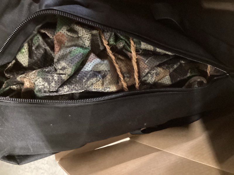 Condition photo showing As Is for Hunting Blind - 2-3 Person & 3-4 Person 360/270 See Through Ground Blinds for Hunting Deer and Turkey, Pop Up Deer Blind with Single Door/Dual Doors, Portable Carry Bag and Quiet Fast 2-3 person 360 with Diamond-shaped door