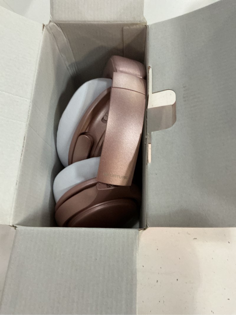 Condition photo showing Good Condition for infurture pink headphones over ear headphones active noise cancelling bluetooth headphones, deep bass headset, low latency, 90h playtime, foldable headphone for sport running cool gadgets gift-h1 rose gold