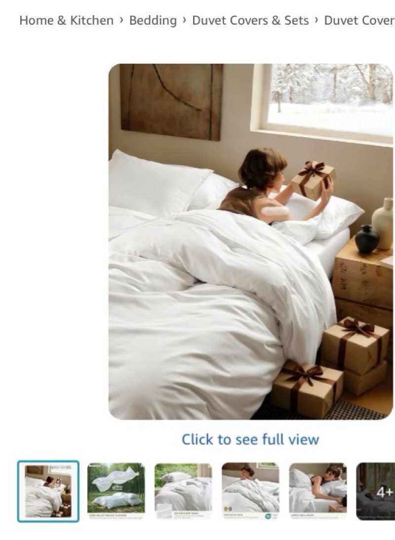 Bedsure Cotton Duvet Cover King Size, Cotton & Rayon Derived from Bamboo Blend Duvet Cover Set for H