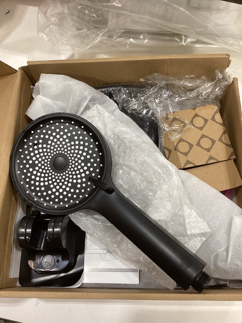 Condition photo showing Good Condition for Shower Head,10”Rain Shower Head with Handheld Spray Combo and Adjustable Extension Arm/3-Way Flow Regulator/Shower System,High Pressure Rain Fall Hose,Matt Black 10 Inch Black04