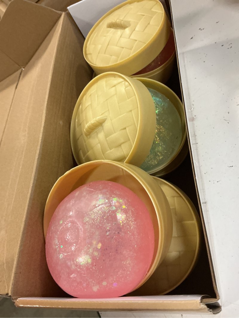 Condition photo showing Good Condition for dumpling mystery box,rainbow glitter slow rising squishy squeeze toy with cat ears,stress & anxiety relief sensory fidget toy (o-4pcs)