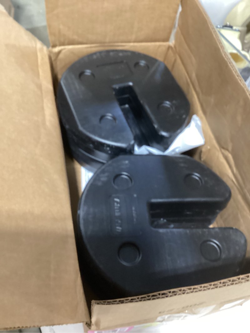 Condition photo showing Good Condition for us weight 40 pound canopy weight set of 4 and carry strap with no-pinch design - easy installation and removal to secure tents, canopies, and umbrellas at outdoor events 40lb
