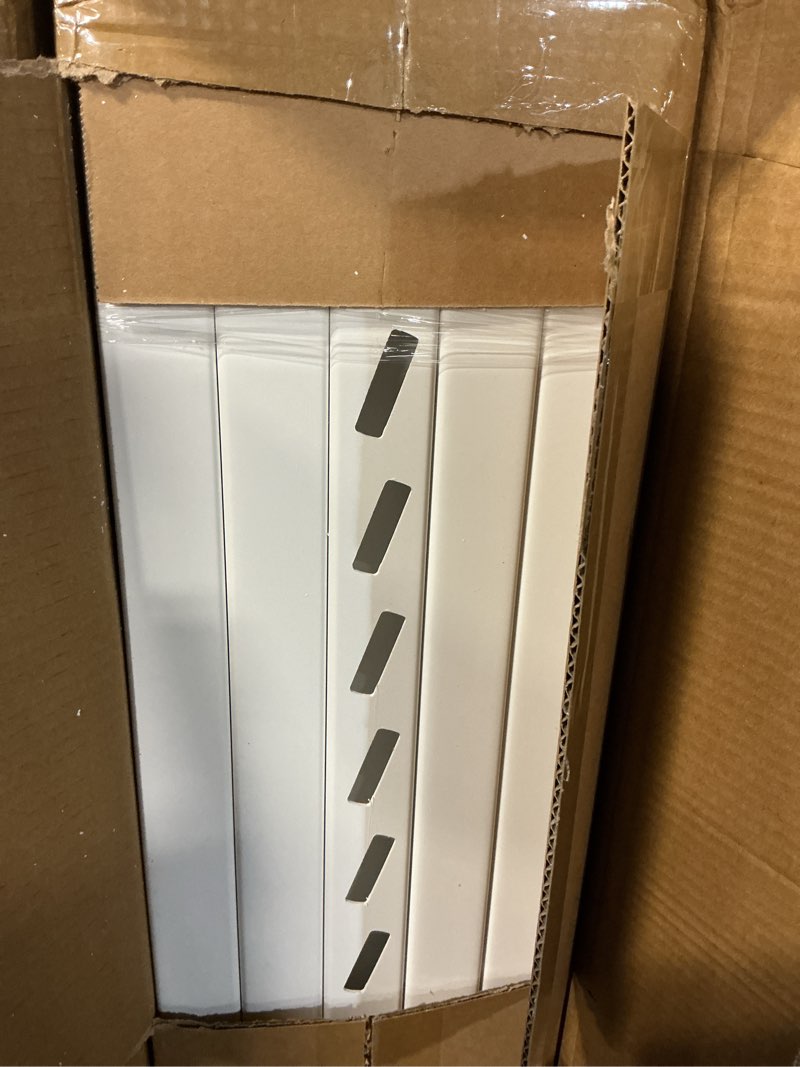 Condition photo showing Good Condition for 3-panel white modern vinyl privacy fence, 36" w x 45" h, air conditioner & trash can enclosure 36"w x 45"h horizontal-3 panels new
