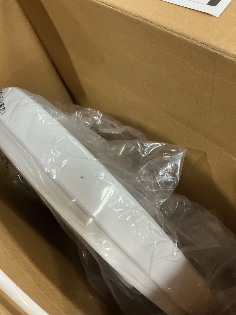 Condition photo showing As Is for ZMJH ZMA102 Bidet Toilet Seat, Unlimited Warm Water, Vortex Wash, Electronic Heated, Warm Air Dryer, Rear and Front Wash, LED Light, Need Electricity, White, (Elongated)