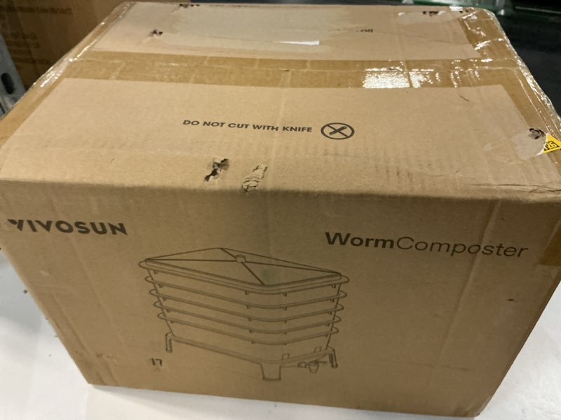 Condition photo showing New/Like New for vivosun 5-layer worm compost bin, 50l worm composter, easy setup inclusive worm farm kit for recycling food waste