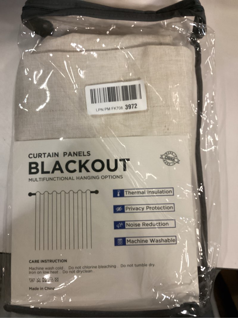 Condition photo showing New/Like New for 100% Blackout Shield Linen Blackout Curtains for Bedroom 96 Inches Long, Back Tab/Rod Pocket Living Room Drapes, Thermal Insulated Blackout Curtains 2 Panels Set, 50" W x 96" L,Cream Cream 50"W x 96"L (Pack of 2)