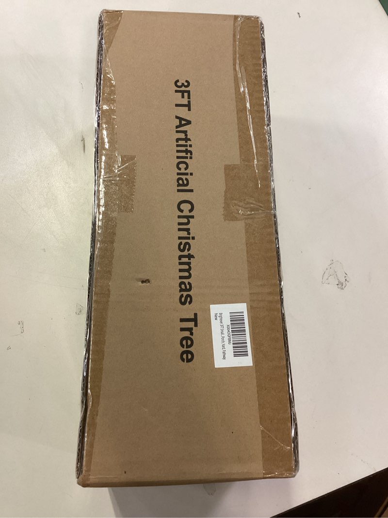 Condition photo showing New/Like New for Brightever 3FT Small Artificial Christmas Tree, Battery Operated Mini Christmas Trees with Lights - 8 Lighting Modes & Timer, Color Changing Green Xmas Holiday Display for Front Porch, Yard, Pathway 1 Pack Green