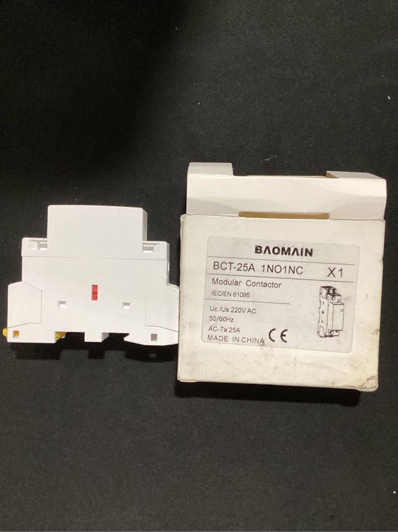 Condition photo showing Good Condition for baomain 110v ac 2-pole modular contactor, 25a 2no normally open, din rail mount for hvac, motor, pump & lighting control bct-25/20,hc1-25/20-110vac 25 amp. 110 vac(hc1)