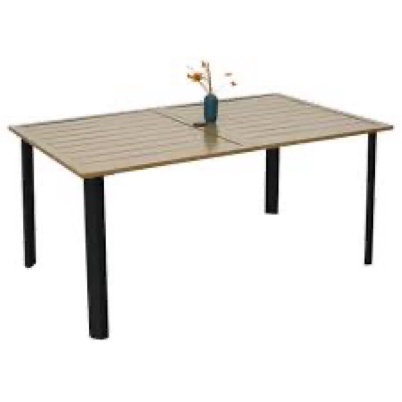 rectangular 63"l x 38"w outdoor dining table